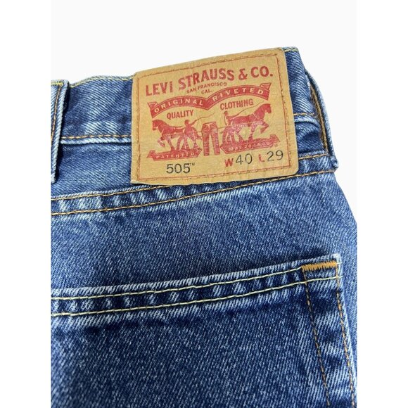 Mens Levis 505 Straight Leg Jeans W40 L29 Blue Denim - Picture 3 of 15